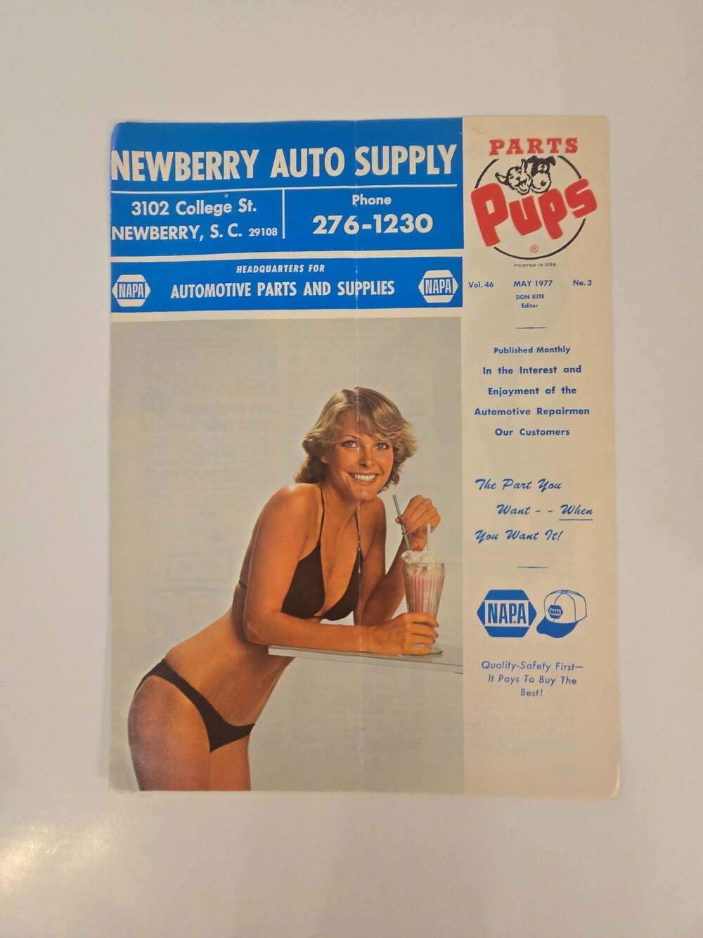 Vintage NAPA Parts Pups Automotive Newsletter Magazine May 1977